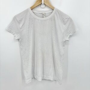 Lululemon Swiftly Tech Top Women 6 Mesh White Yoga Running Stretch Soft Gym